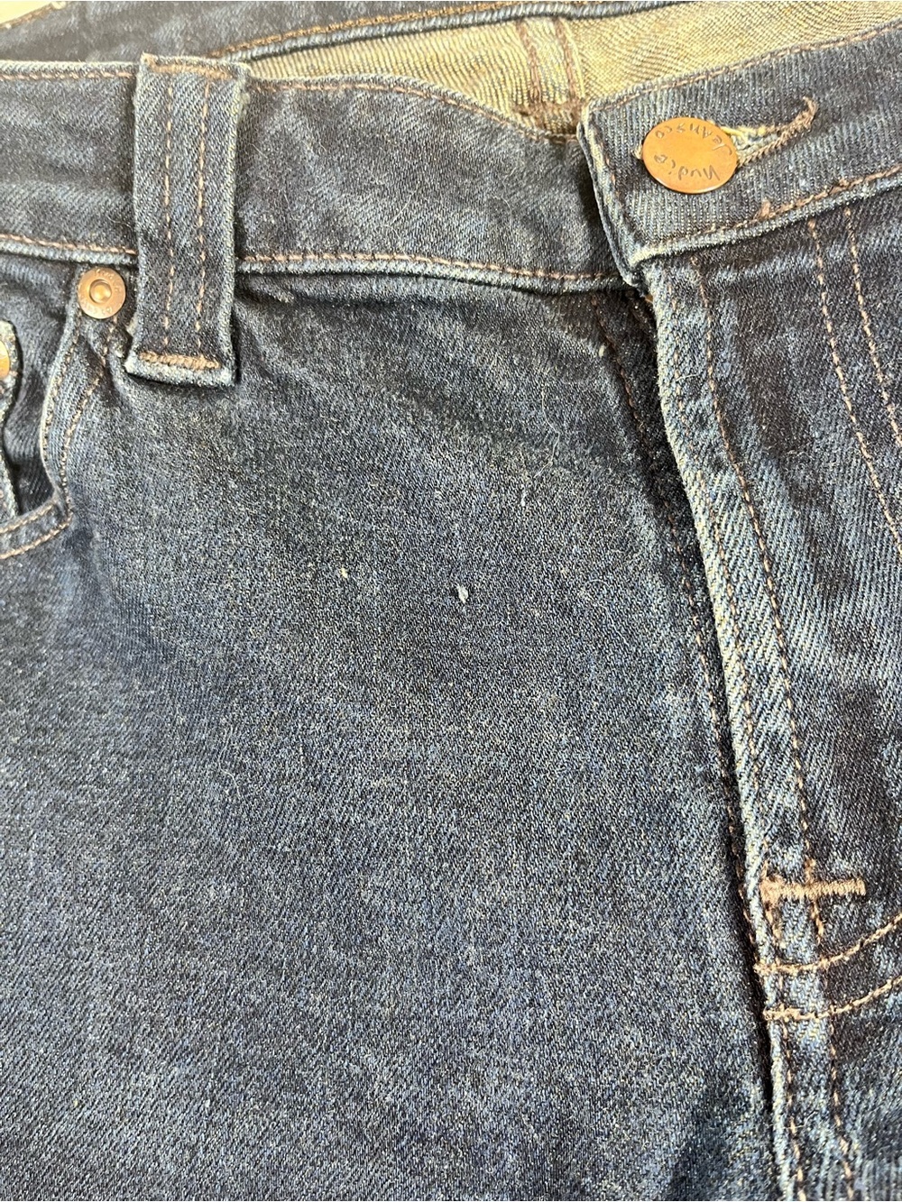 Nudie Skinny Lin Jeans Men's 34x31 Low Rise Skinny Dark Wash - Picture 3 of 8